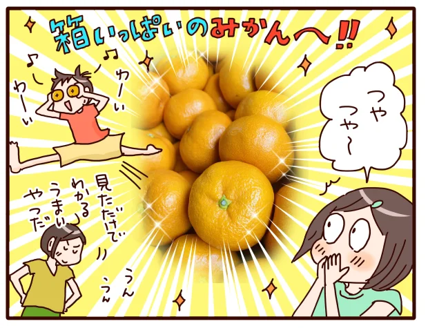 箱いっぱいのみかん~!