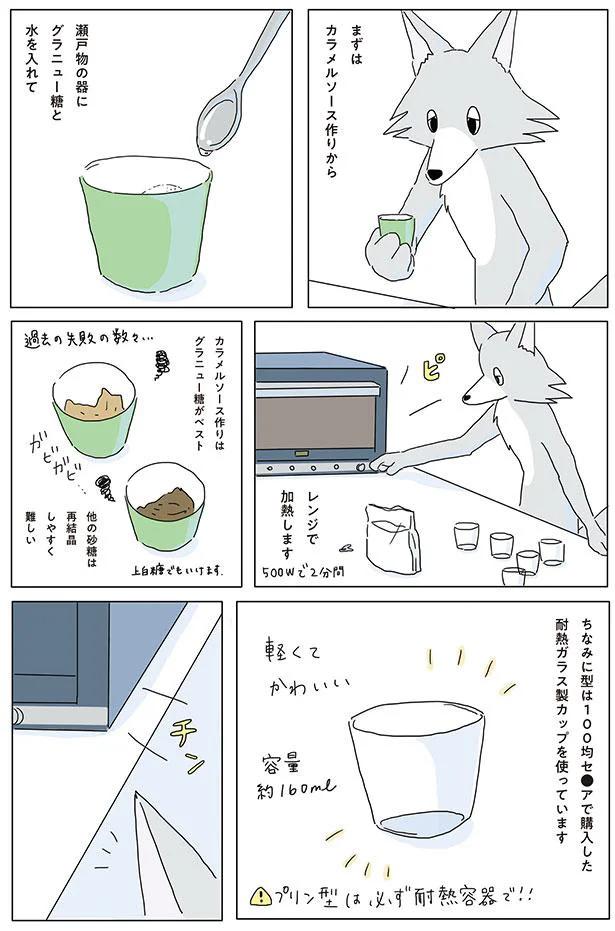 プリン型は必ず耐熱容器で！！