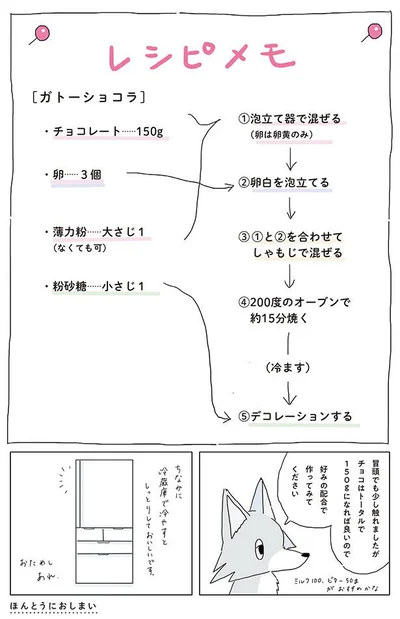 冷蔵庫で冷やすとしっとりしておいしいです