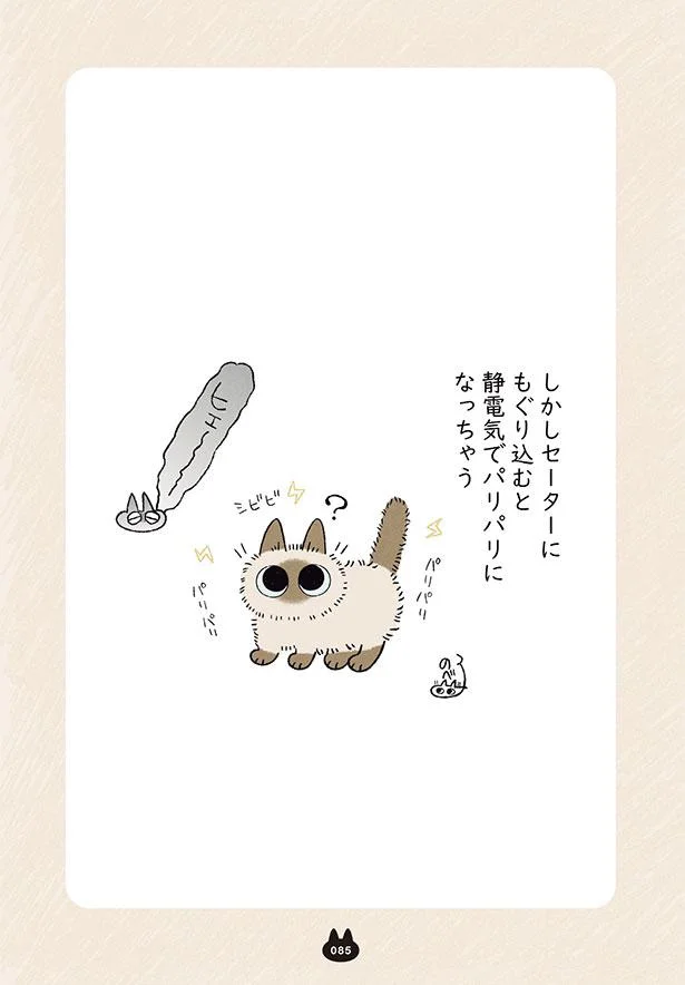 セーターにもぐり込むと