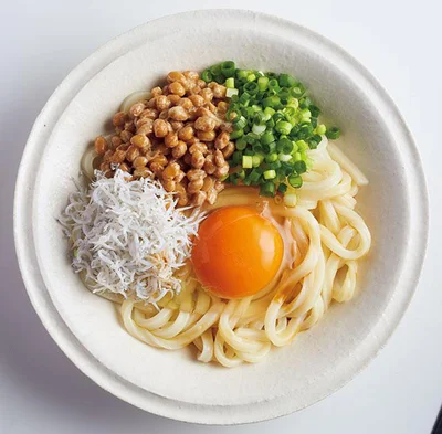 納豆しらす釜玉うどん