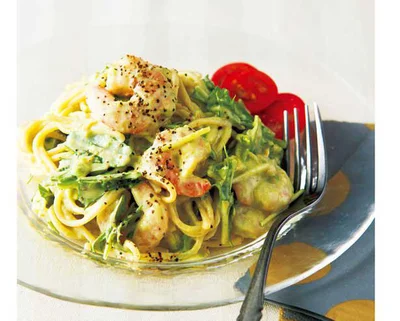 ゆでたてより冷製にすれば太りにくい！「えびアボカドの冷製パスタ」／管理栄養士rinaの太らないおかず（1）