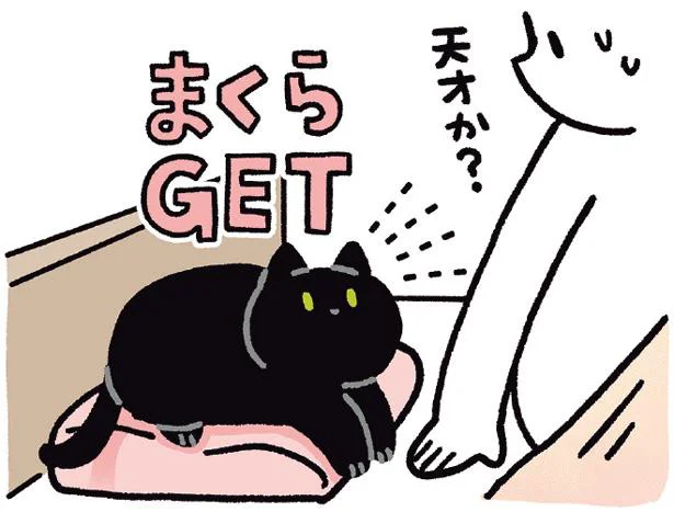 なんて策士！飼い主の枕で寝たい猫の作戦／黒猫ろんと暮らしたら4（8）