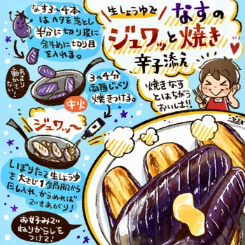 「なすのジュワッと焼き辛子添え」を作ってみました