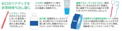  口は感染症の入り口。水がなくても使えるグッズで清潔にし、口の健康を心がけましょう