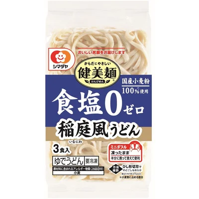 「冷凍 食塩ゼロ 稲庭風うどん 3食」(シマダヤ)