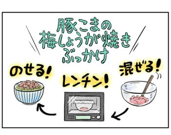 「こまの梅しょうが焼きぶっかけ」をつくってみた