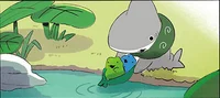 カエルさんたちと遊ぼう！ 子ザメが池に浮かぶための方法／おでかけ子ザメ2（4）