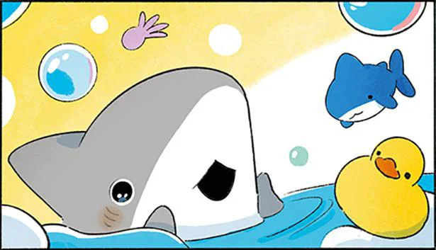 どろんこまみれの子ザメ。お風呂できれいになろう！／おでかけ子ザメ2（6）