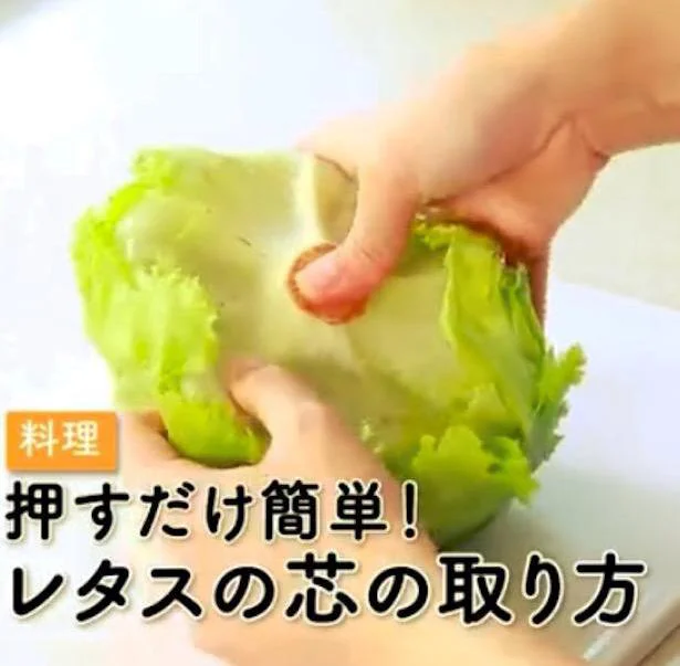 たったこれだけで！？ レタスの芯が簡単にポロっと取れる裏ワザ