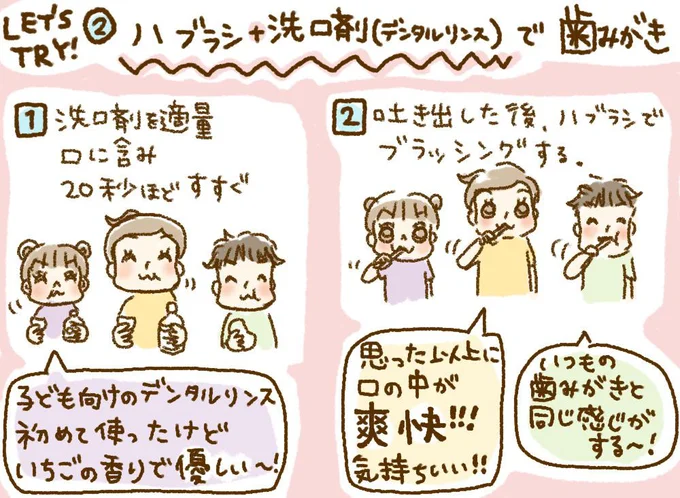 ハブラシ+洗口剤(デンタルリンス)で歯みがき