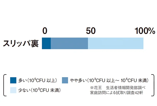 玄関▷スリッパの裏を除けば、比較的菌の量は少なめ!