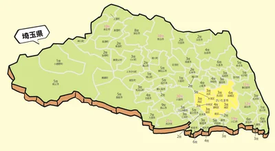 埼玉県の一般病院数データマップ