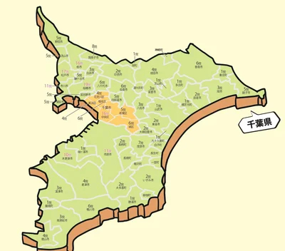 千葉県の一般病院数データマップ