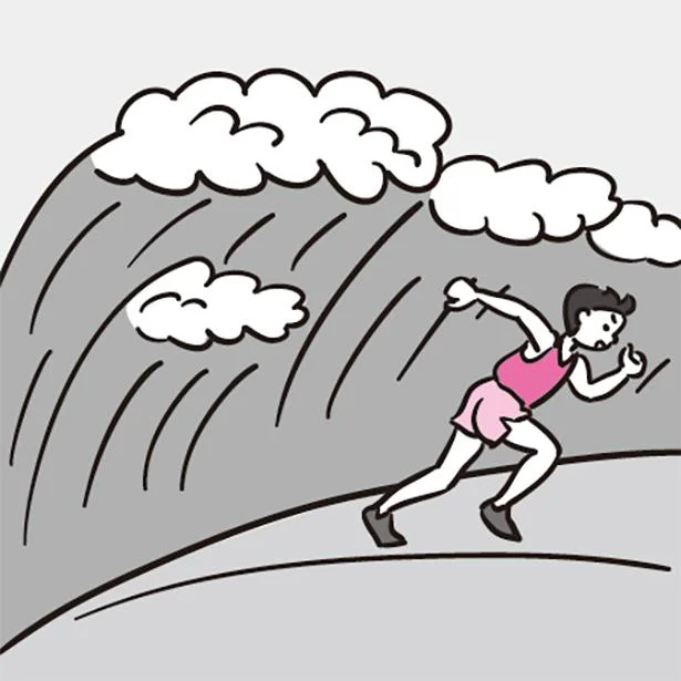 津波はオリンピックの陸上競技の短距離走選手と同じくらいの速度