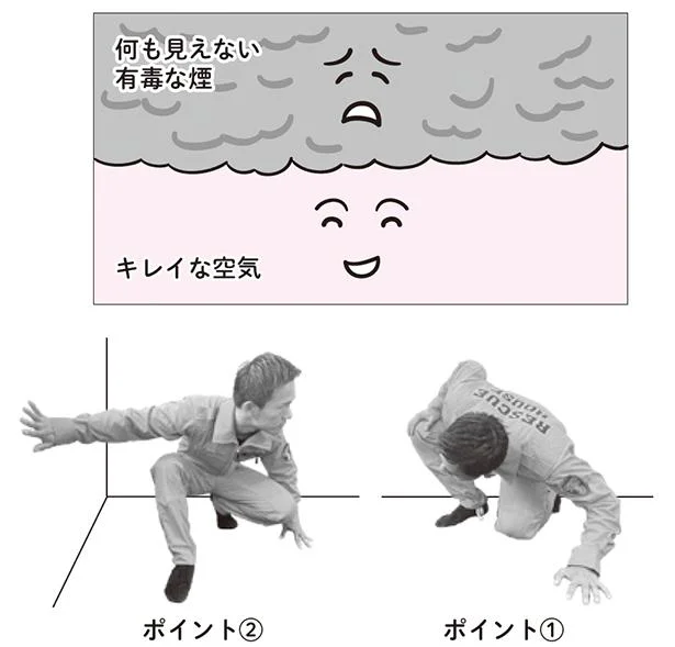 火災のときは「常に低い姿勢」で避難