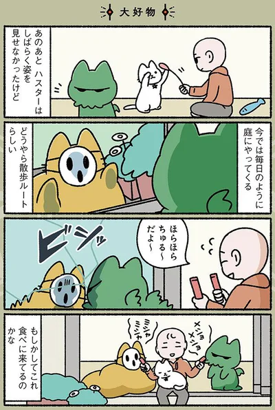 今では毎日のように庭にやってくる