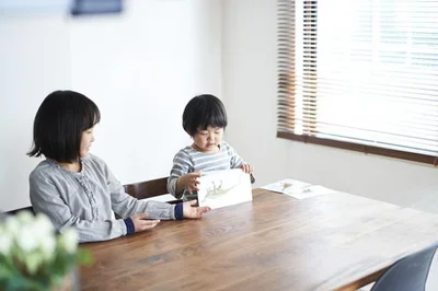 横型のウッドブラインドを使っていたころ。濃い茶色のブラインドはたまったホコリがかなり目立ちました。