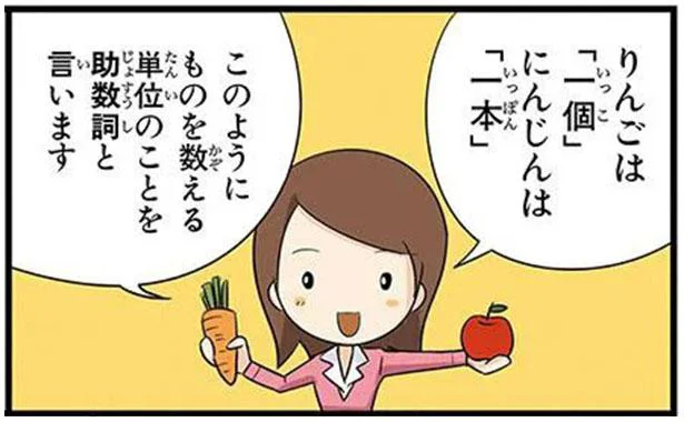 ものを数える単位のことを助数詞と言います