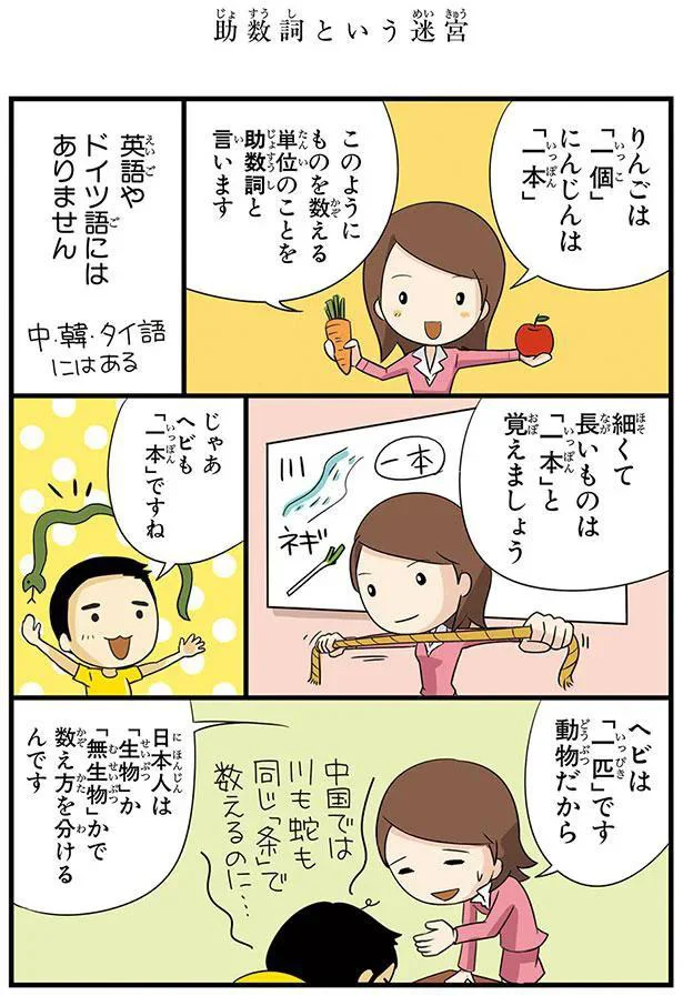 細くて長いものは「一本」と覚えましょう