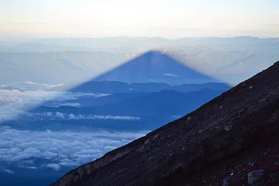 富士山から望む富士の影