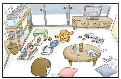  片付いてない部屋にうんざり