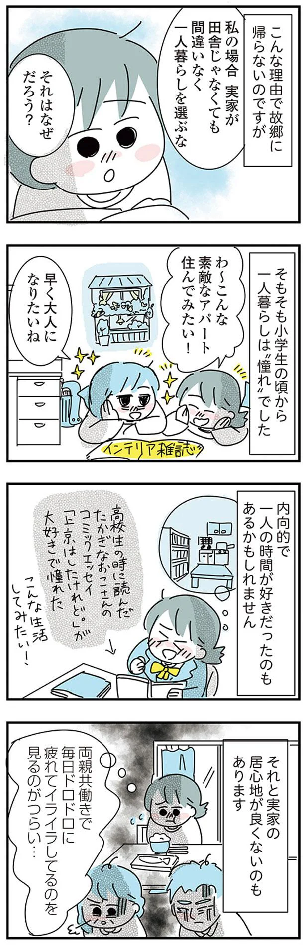 実家の居心地が良くないのもあります