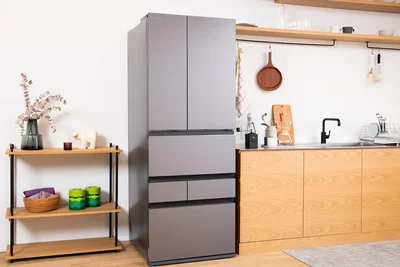 東芝冷蔵庫「VEGETA」の FZSシリーズ 。インテリアに調和するスタイリッシュなデザイン