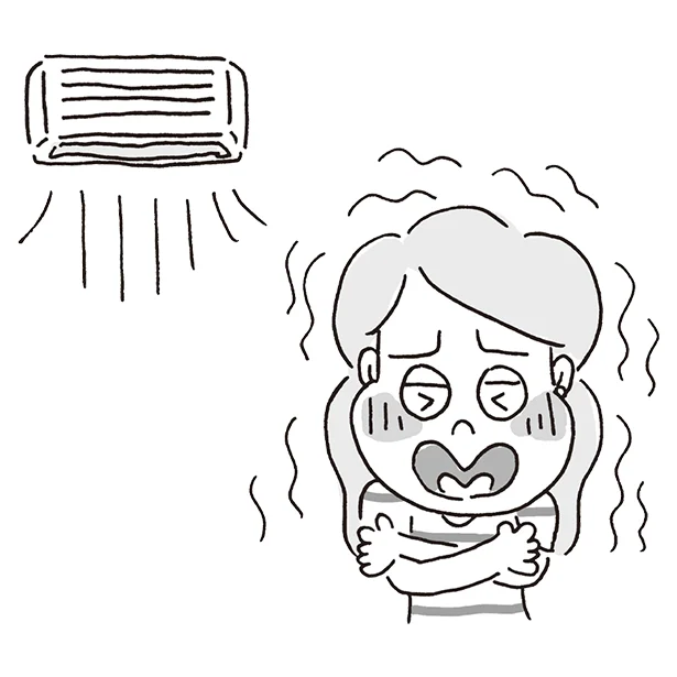 室内の冷房、体を冷やす食生活や装いなどによって気温が高くても体が冷えてしまう、夏冷え。体を温めるツボの「神闕」（しんけつ）や「次髎」（じりょう）を刺激しよう！