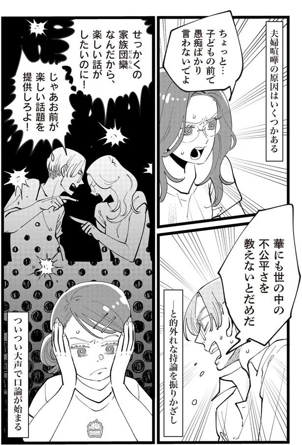 大声で口論が始まる