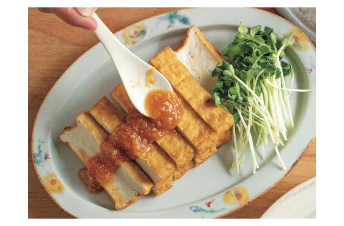 レンチンした厚揚げにかけるだけのお手軽レシピ「厚あげのみそだれかけ」