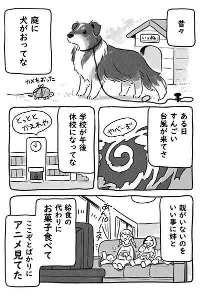 昔々　庭に犬がおってな