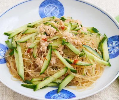 レンジ一発で戻せて味もしみ込んじゃう！「辛ポン春雨サラダ」