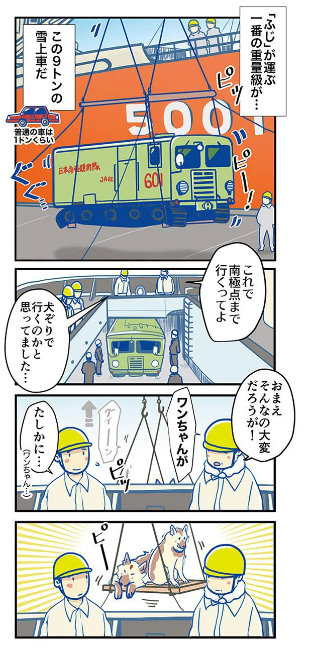 犬ぞりで行くのかと思ってました…
