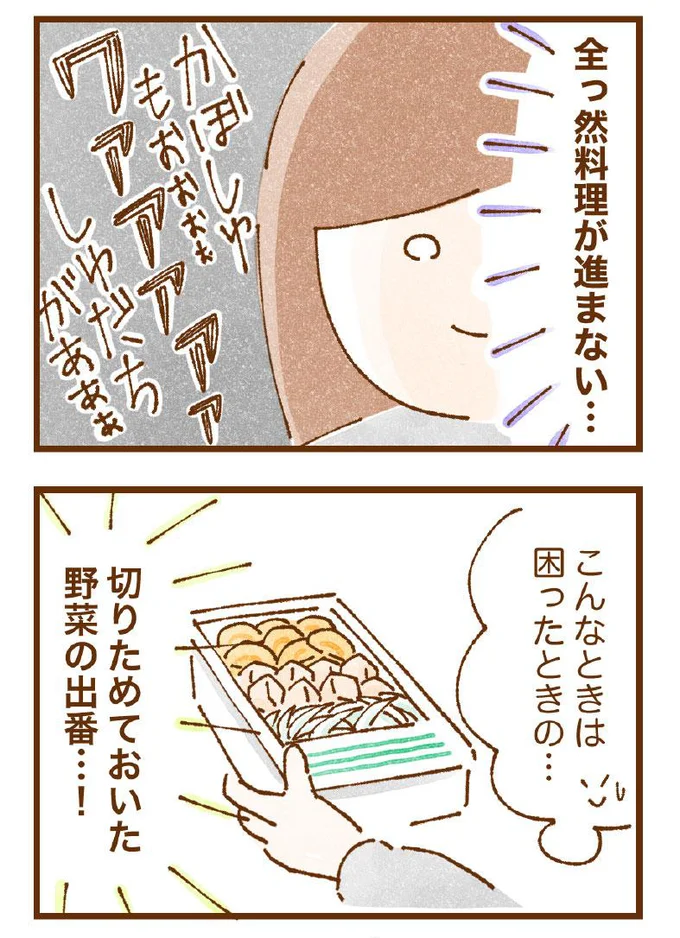 料理が進まない時は…「使い切り野菜BOX」に入れておいた野菜の出番!