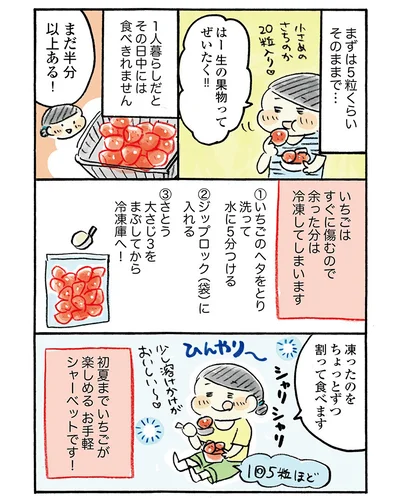 【元記事を読む】痛みやすいいちごを長く楽しむ方法♪ 