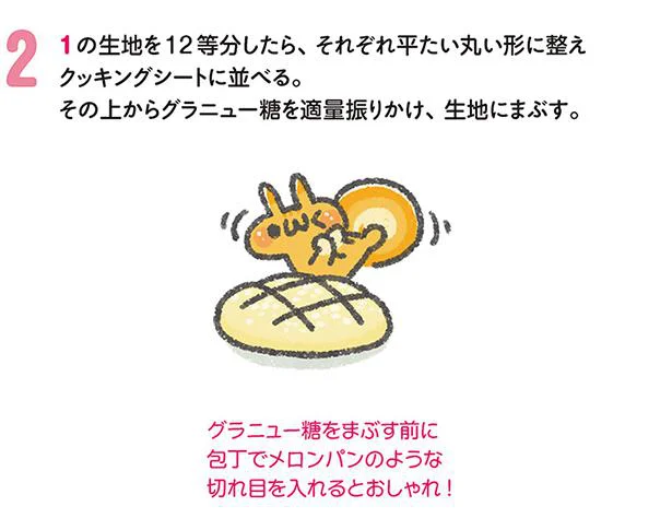 平たい丸い形に整えクッキングシートに並べる