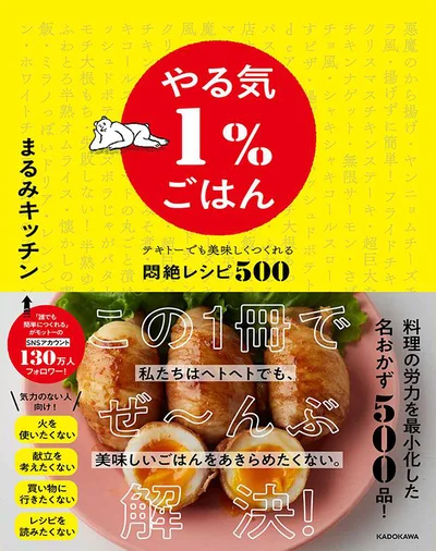 大体で、だれでも美味しく作れるテキトーレシピ『やる気1%ごはん テキトーでも美味しくつくれる悶絶レシピ500』