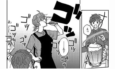  店員がビールを一気に！？