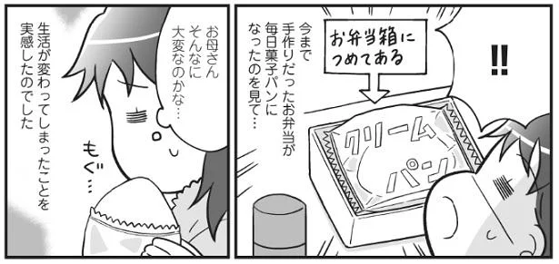 クリームパン1個がお弁当箱に