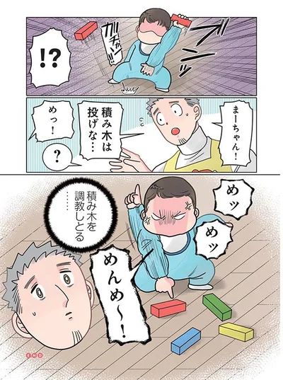 積み木を調教しとる…