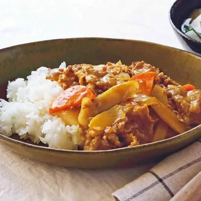 「牛肉とごぼうの和風カレー」