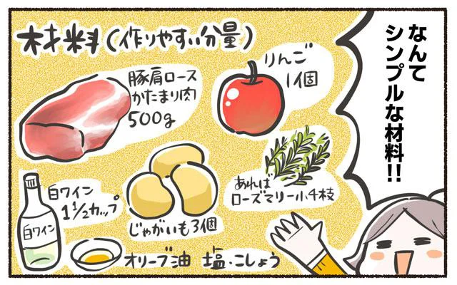 「豚肉のジューシーポットロースト」の材料