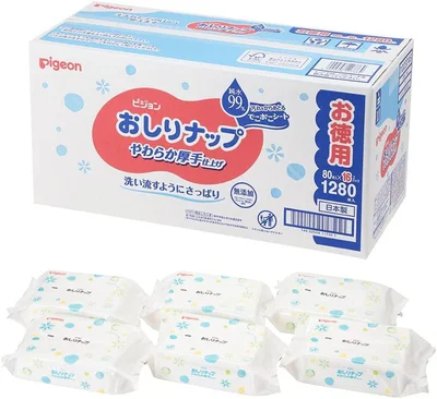 ピジョン おしりナップ やわらか厚手仕上げ 純水99% 1280枚(80枚×16パック)[ケース品]【おしりふき 詰替用】