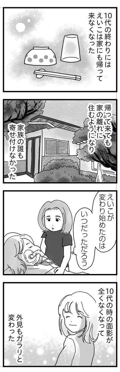 10代の終わりにはえいこは家にも帰って来なくなった