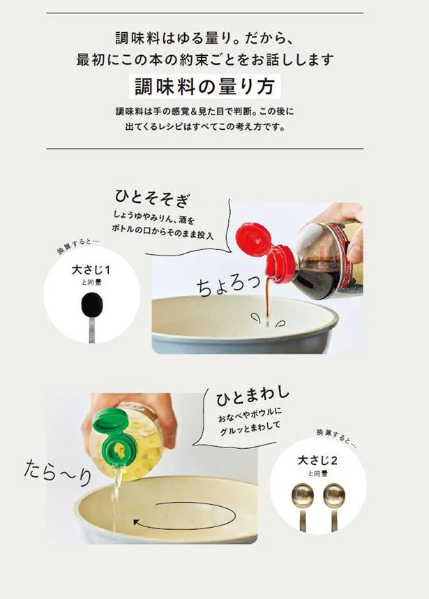 調味料は「ゆる量り」がさっとさん流