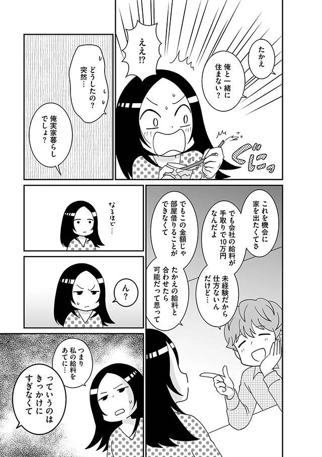 私の給料をあてに…