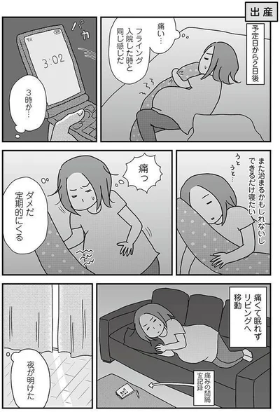 痛くて眠れずリビングへ