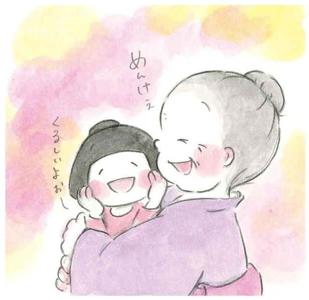 愛おしすぎてつい。孫娘をぎゅーっと抱きしめるひととき／梅さんと小梅さん2（5）
