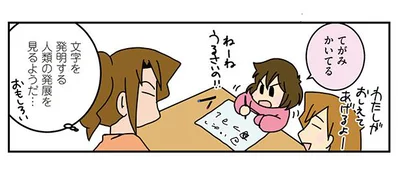 文字を発明する人類の発展を見るようだ…